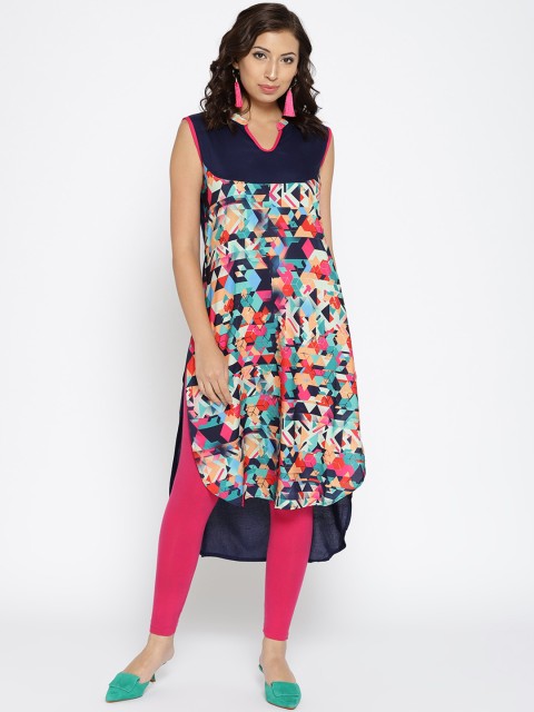 

Sringam Women Multicoloured Straight Kurta, Multi