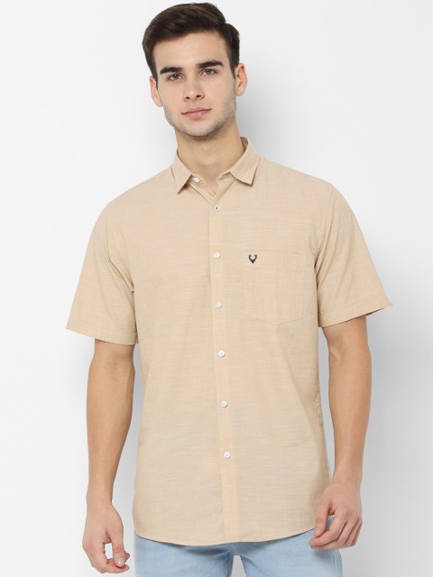 

Allen Solly Men Beige Slim Fit Solid Casual Shirt