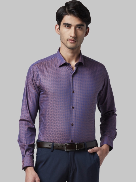 

Park Avenue Men Purple Slim Fit Self Design Formal Shirt