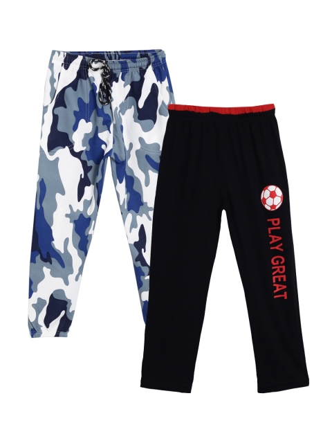 

SWEET ANGEL Boys Pack of 2 Printed Straight-Fit Track Pants, Black
