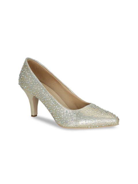 

Get Glamr Women Gold-Toned Embellished Stilettos