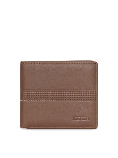 

ESBEDA Men Brown RFID Solid Two Fold Wallet