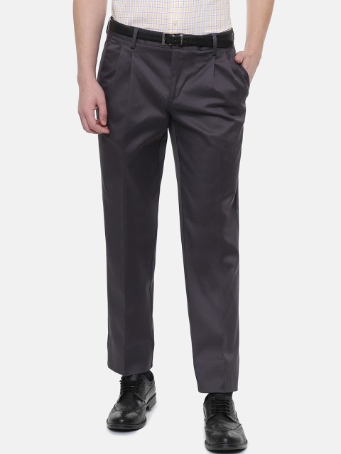 

Louis Philippe Men Grey Regular Fit Solid Formal Trousers
