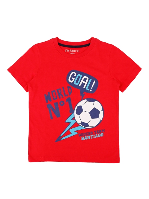 

Pantaloons Junior Boys Red Printed Round Neck T-shirt