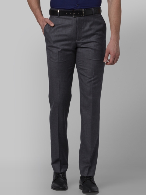 

Park Avenue Men Charcoal Grey Regular Fit Solid Formal Trousers