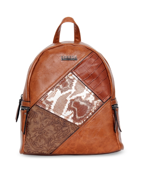 

ESBEDA Women Tan Brown Snake Skin Textured Backpack