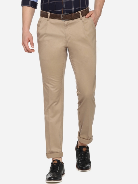 

Allen Solly Men Beige Solid Regular Trousers