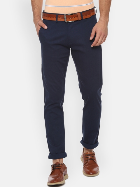 

Allen Solly Men Navy Blue Regular Fit Solid Regular Trousers