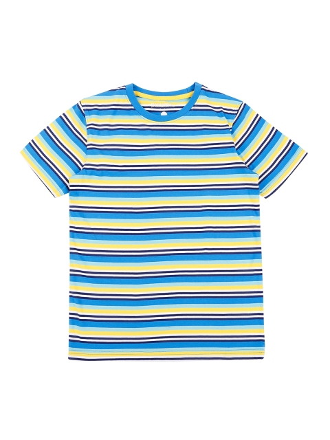 

Pantaloons Junior Boys Yellow & Blue Striped Round Neck T-shirt