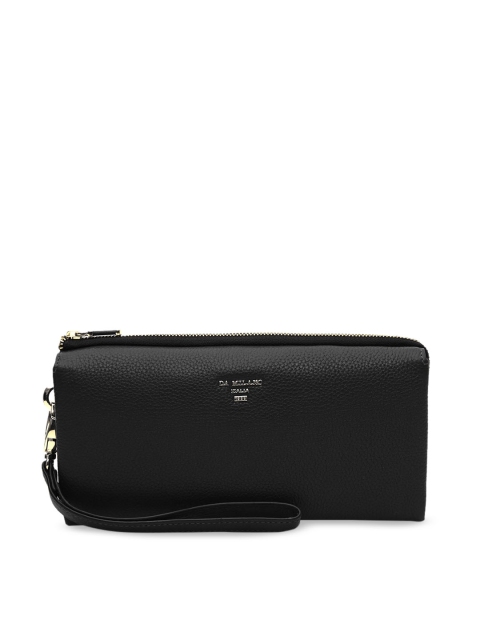 Da Milano Women Black Solid Zip Around Wallet