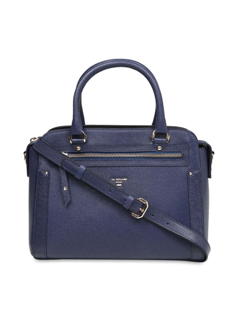 

Da Milano Navy Blue Solid Leather Handheld Bag