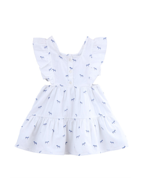 

Beebay Girls White Zebra Print Fit and Flare Dress