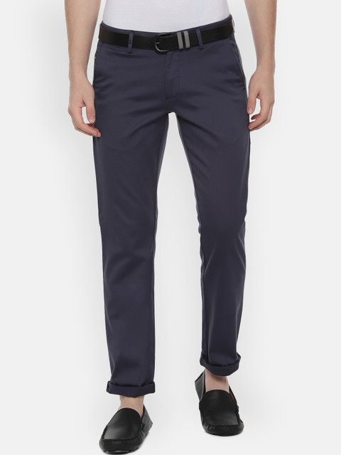 

Allen Solly Men Navy Blue Slim Fit Solid Regular Trousers