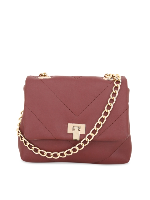 

yelloe Maroon Solid Sling Bag