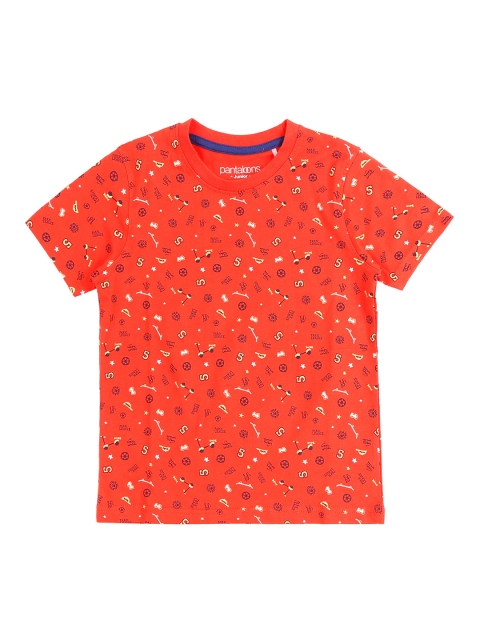 

Pantaloons Junior Boys Red Printed Round Neck T-shirt
