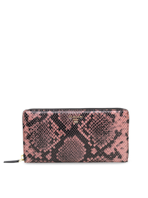 

Da Milano Women Pink & Black Printed Zip Around Wallet