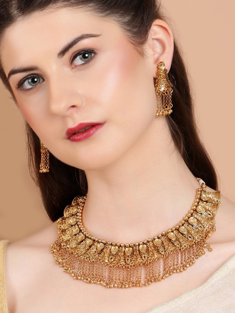 

Rubans Gold-Plated Traditional Temple Necklace Set