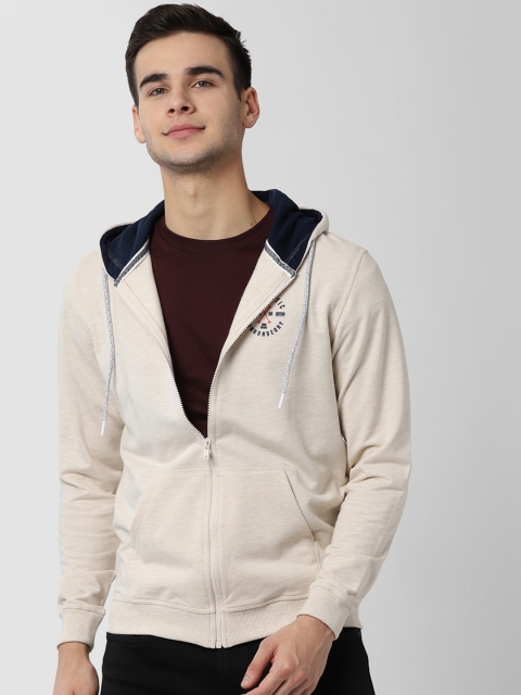 

Peter England Casuals Men Beige Solid Hooded Sweatshirt