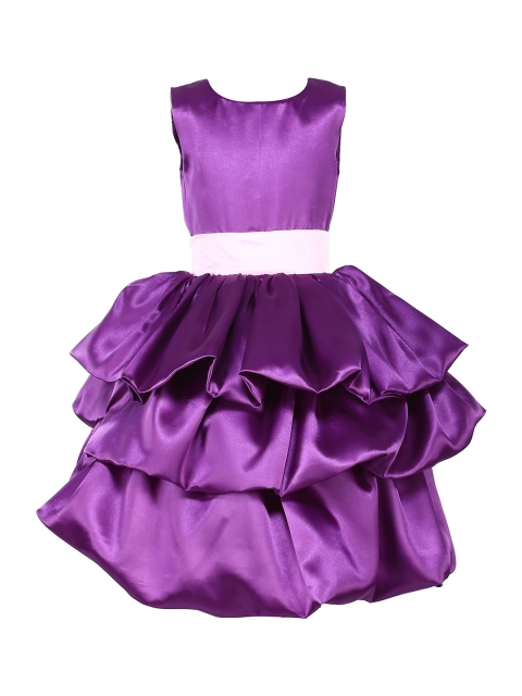 

Samsara Couture Girls Purple Solid Fit & Flare Dress