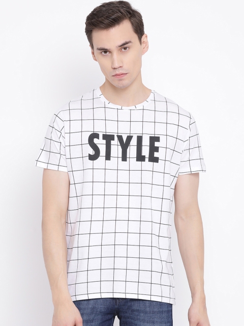 

Crimsoune Club Men White Checked Round Neck T-shirt