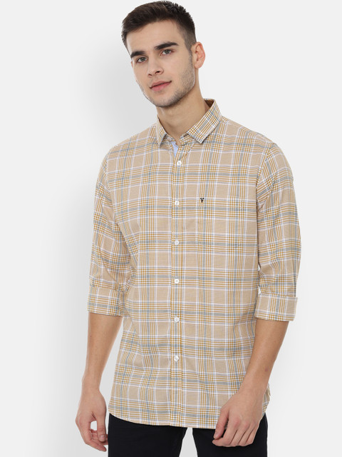 

Van Heusen Sport Men Yellow & White Slim Fit Checked Casual Shirt