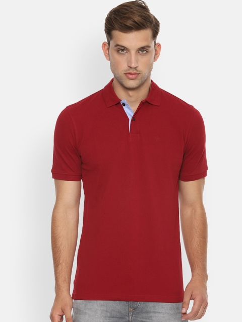 

Allen Solly Men Maroon Solid Polo Collar T-shirt