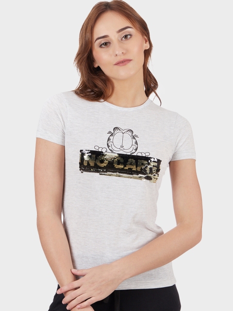 

Free Authority Grey Melange Women Tshirt
