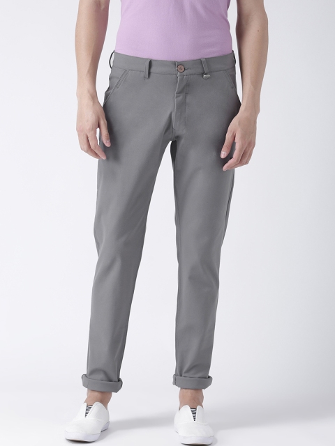 

JUMP USA Men Grey Slim Fit Solid Regular Trousers