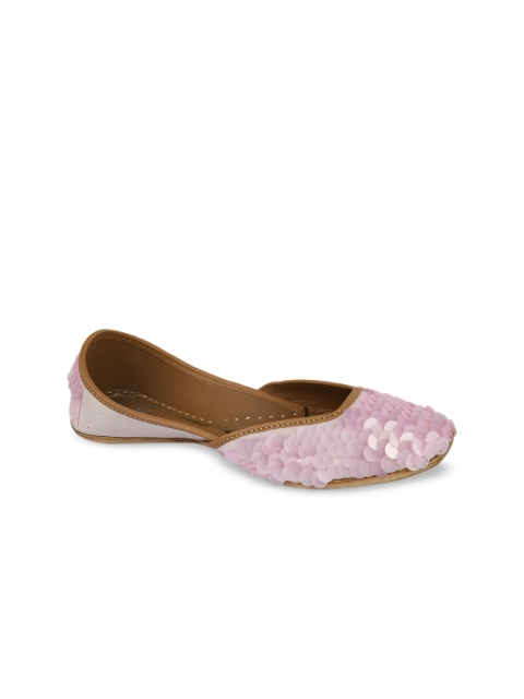 

Jutti Express Women Pink Embellished Handcrafted Leather Mojaris