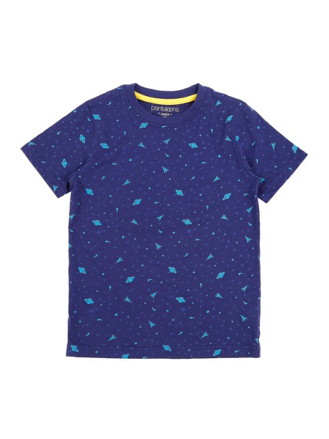 

Pantaloons Junior Boys Navy Blue Printed Round Neck T-shirt