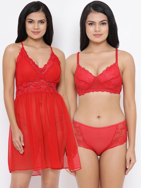 

Clovia Red Solid Baby Doll