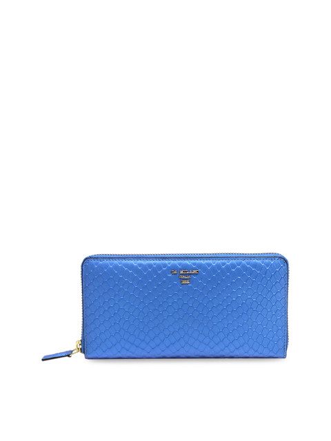 

Da Milano Women Blue Textured Zip Around Wallet