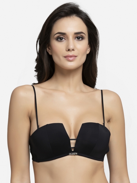 

AVANT-GARDE PARIS Black Lace Non-Wired Lightly Padded Push-Up Bra 662359096440
