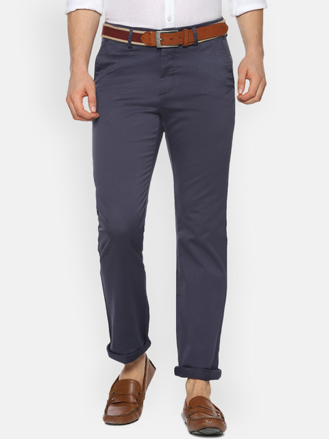 

Allen Solly Men Blue Regular Fit Solid Regular Trousers