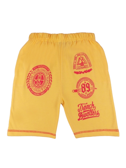 

SWEET ANGEL Boys Yellow & Red Printed Regular Fit Shorts