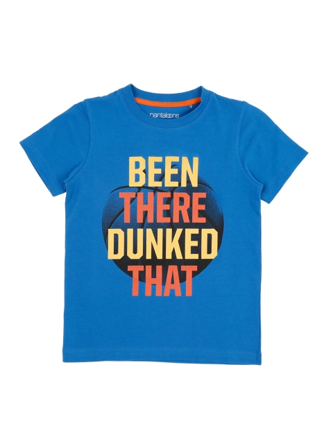 

Pantaloons Junior Boys Blue & Yellow Printed Round Neck T-shirt