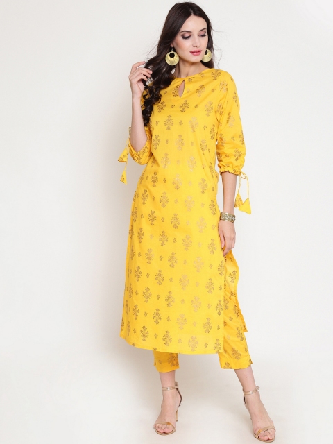 

Sera Women Yellow Printed Straight Kurta