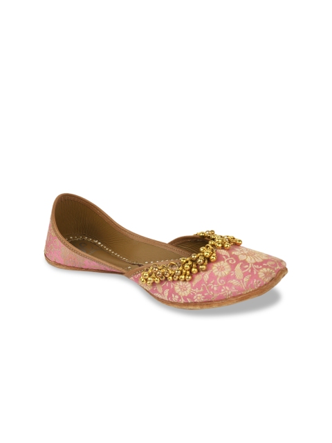 

Jutti Express Women Pink Embellished Handcrafted Leather Mojaris