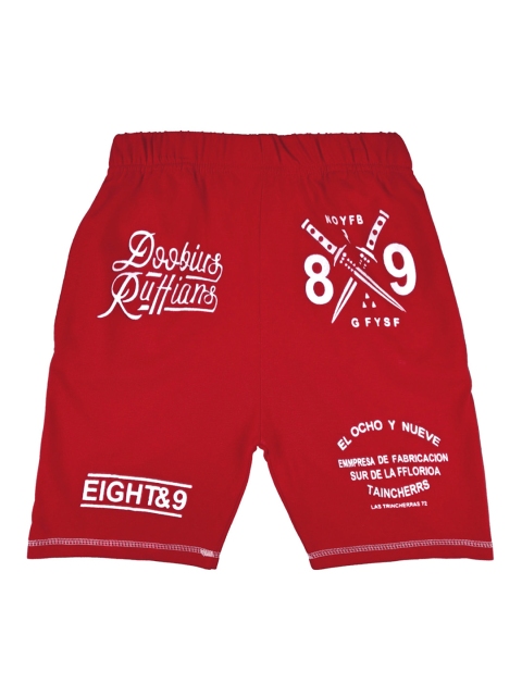 

SWEET ANGEL Boys Red & White Printed Regular Shorts