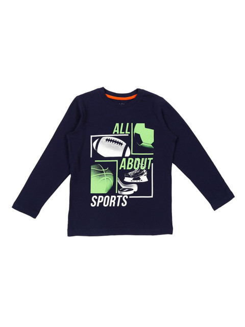 

Pantaloons Junior Boys Navy Blue Printed Round Neck T-shirt