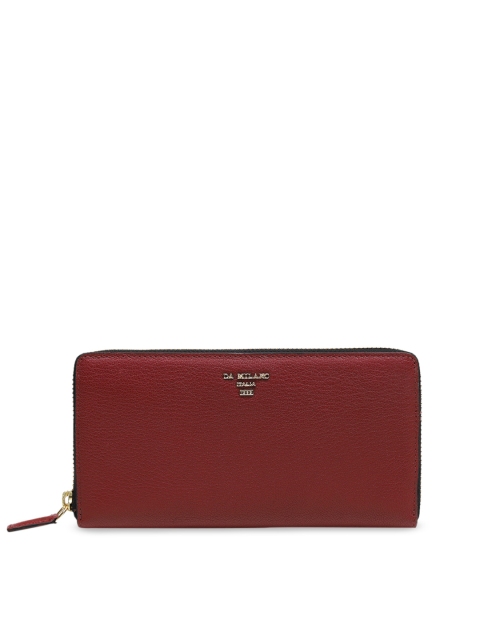 

Da Milano Women Red Solid Zip Around Wallet