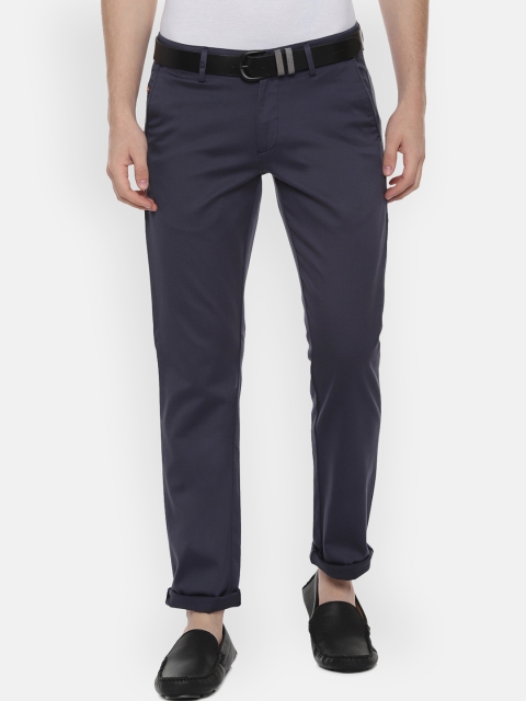 

Allen Solly Men Navy Blue Slim Fit Solid Regular Trousers