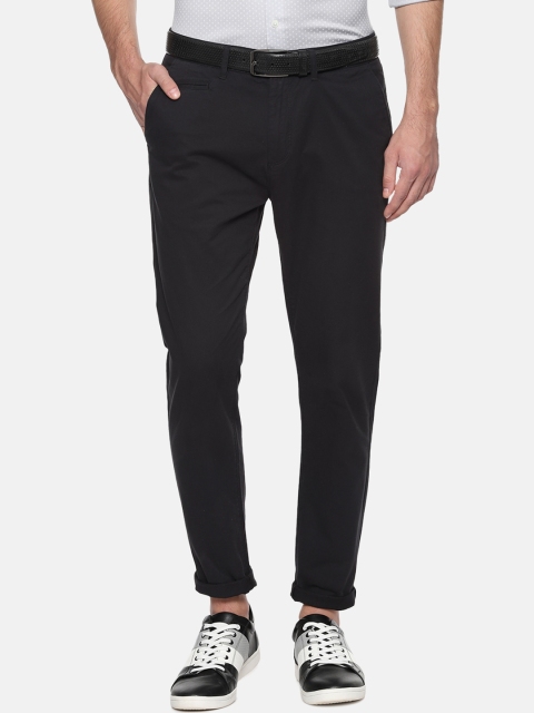 

People Men Black Regular Fit Solid Regular Trousers