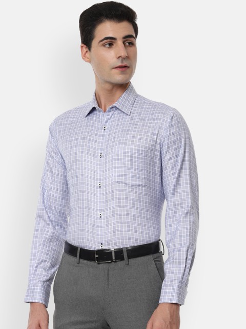 

Van Heusen Men Blue Regular Fit Checked Formal Shirt