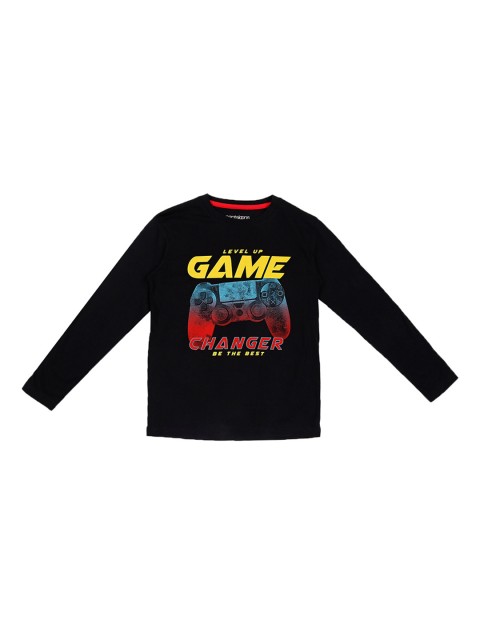 

Pantaloons Junior Boys Black Printed Round Neck T-shirt