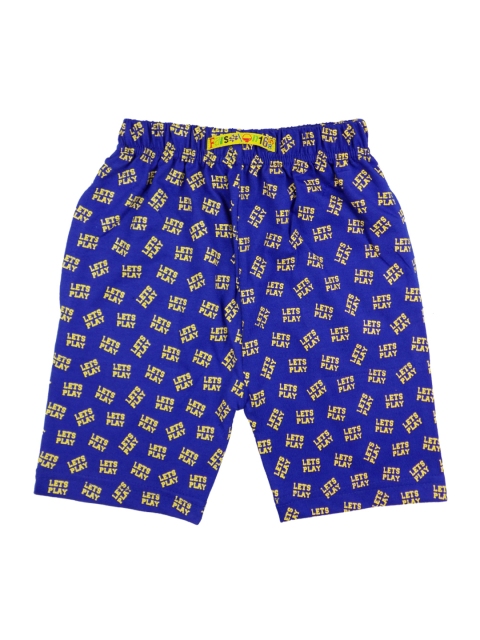 

SWEET ANGEL Boys Blue Printed Regular Fit Regular Shorts