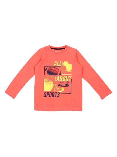 

Pantaloons Junior Boys Pink Printed Round Neck T-shirt