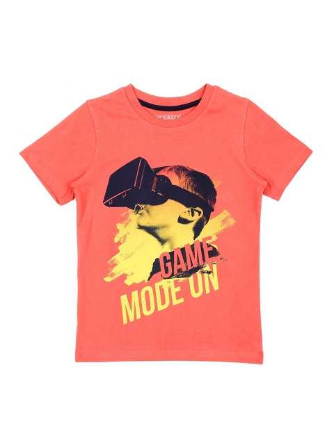 

Pantaloons Junior Boys Coral Printed Round Neck T-shirt