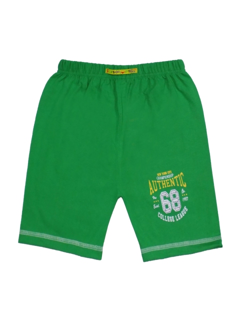 

SWEET ANGEL Boys Green Printed Regular Fit Regular Shorts