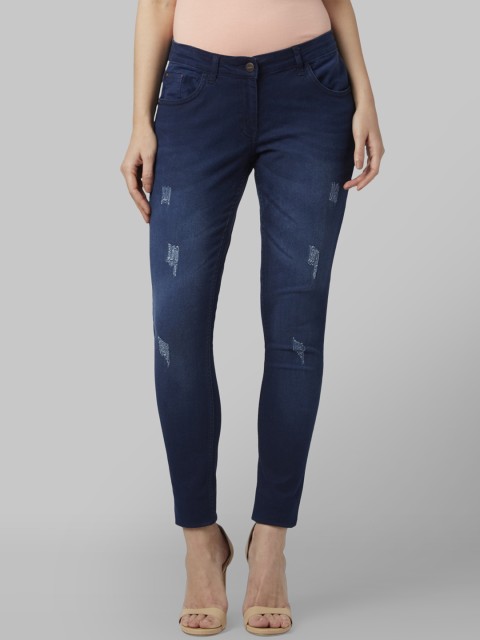 

Park Avenue Women Blue Skinny Fit Mid-Rise Mildly Distressed Jeans
